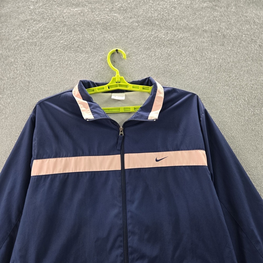 VINTAGE Nike Women Jacket Blue Nylon Polyester Colorblock Activewear Logo - Picture 4 of 10